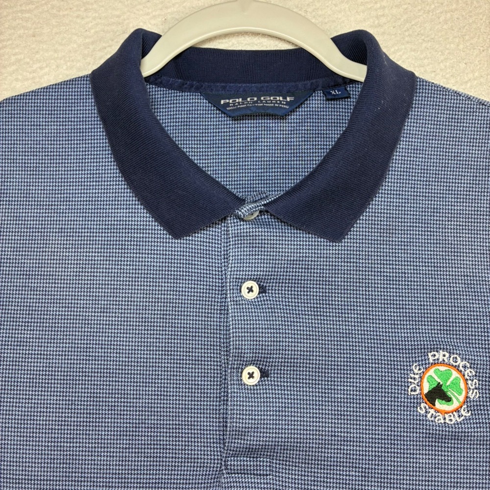 Due Process Stable Polo Golf Ralph Lauren Polo Shirt Men XL Blue Pima Preppy